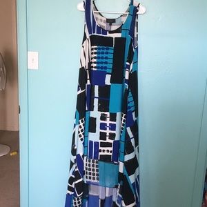 Lane bryant blue color block high low dress